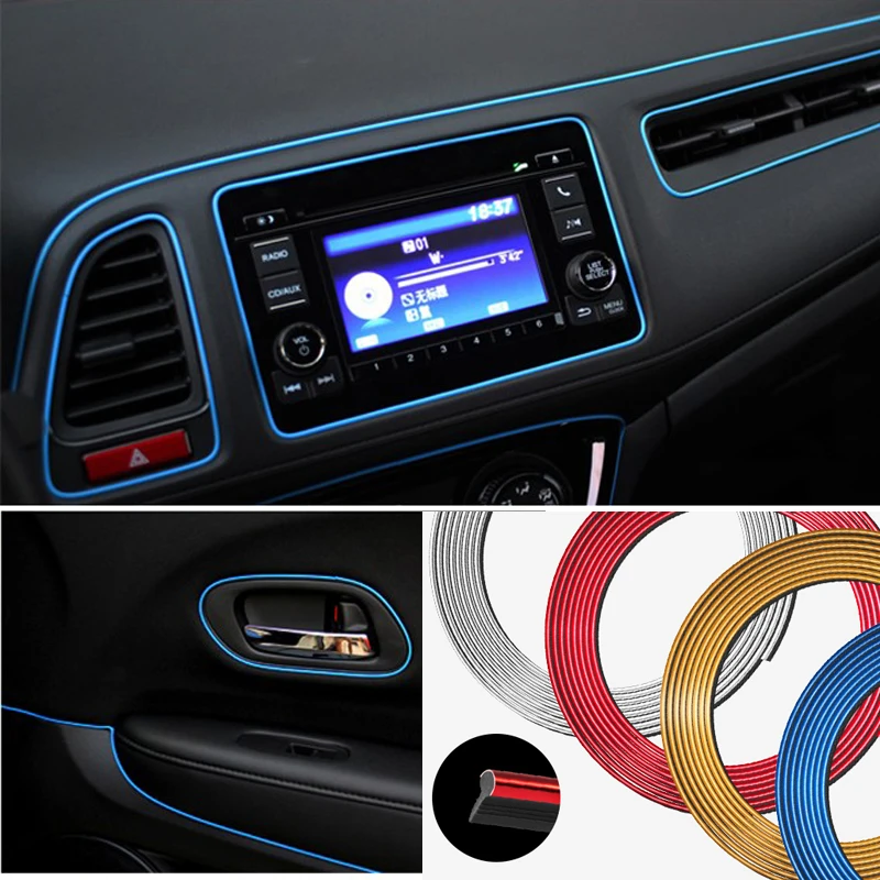 Us 4 33 33 Off Car Interior Decoration Strips Moulding Trim Dashboard Door Edge For Volkswagen Polo Golf 5 6 7 Passat B5 B7 Bora Mk5 Mk6 Tiguan In