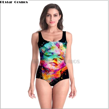 

Marilyn Monroe art by Alessandro Artist Sleeveless SwimSuit Sexy 3D Beach Style Suit Girl Swimsuit One Piece Swimwear women