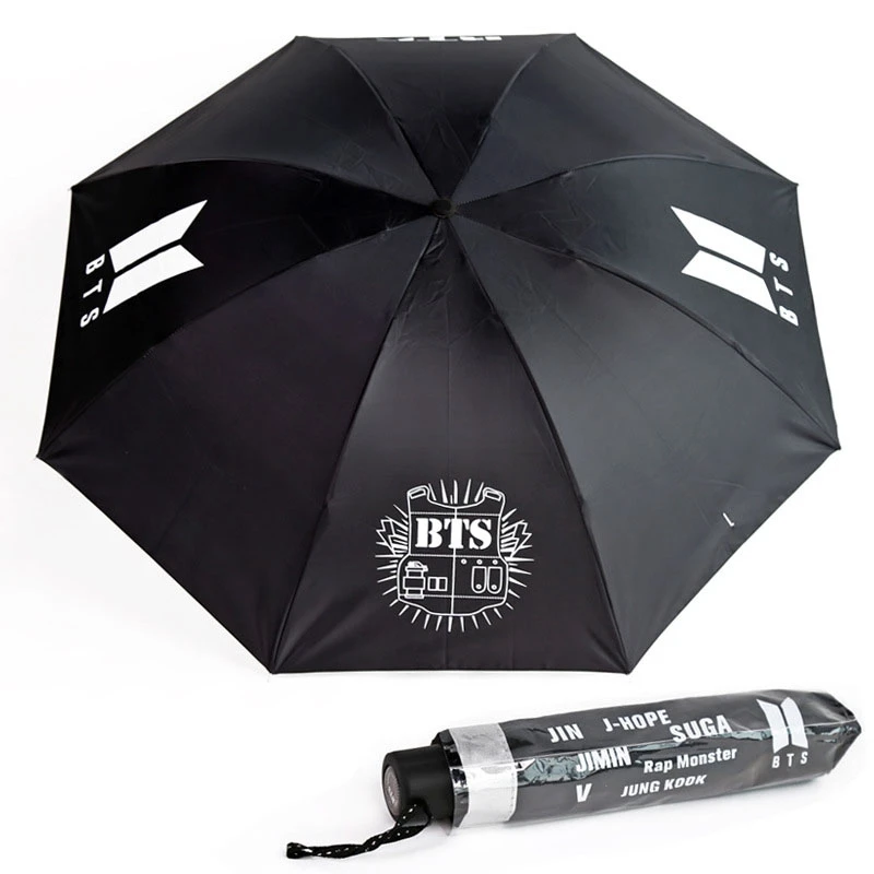 Kpop BTS Logo Umbrella Folding Sunscreen Sun Umbrella Anti