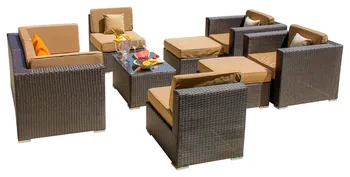 

Outdoor all weather beach sofa plastic natural cane furniture