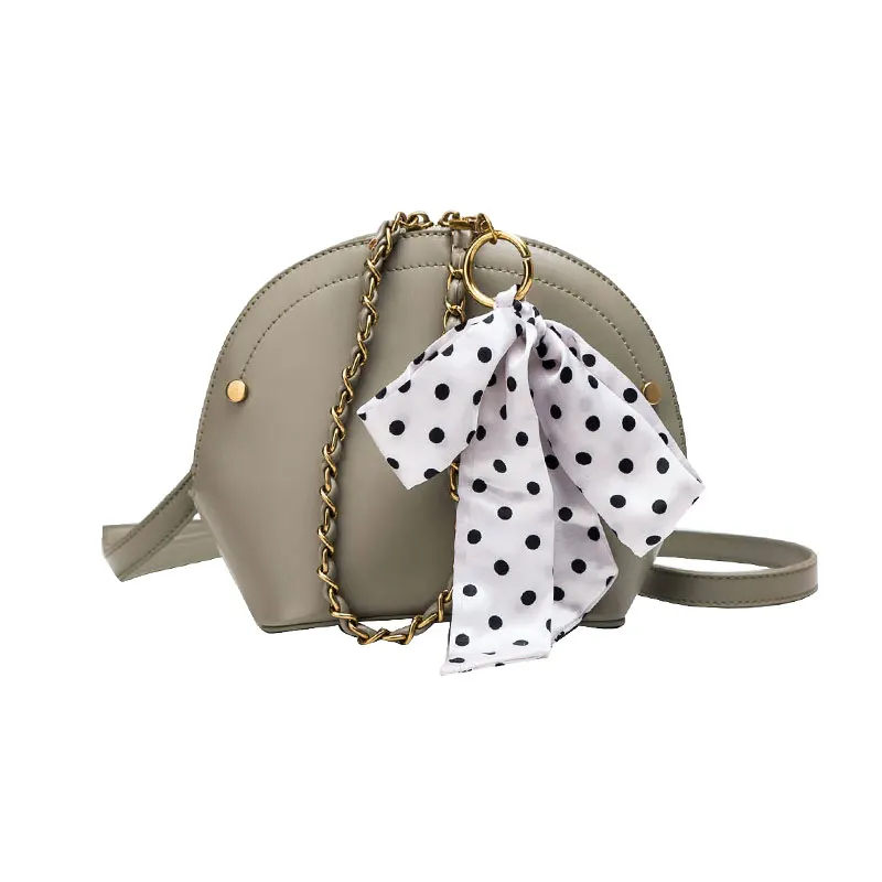 

Luxury brand shell bag 2019 summer new high quality PU leather Women's Designer Handbag Ribbon Chain Tote Shoulder Crossbody Bag