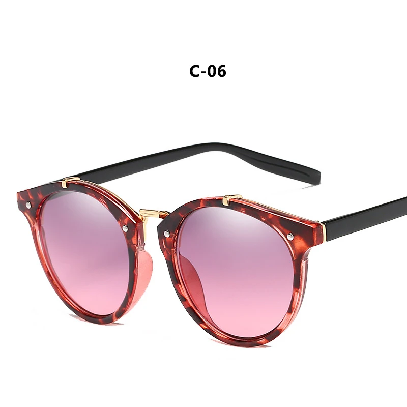 DIGUYAO летние винтажные Круглые Солнцезащитные очки для женщин, модные дизайнерские очки, градиентные женские ретро очки, Брендовые женские солнцезащитные очки - Цвет линз: C-06