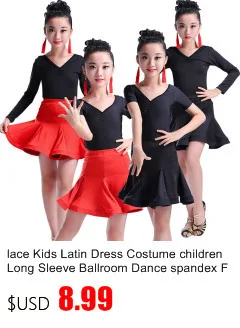 Sequin tassel diamond latin dance dress for girl salsa kids spandex fringe children ballroom dresses samba tango cha cha costume