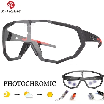 

X-TIGER Photochromic MTB Bicycle Riding Cycling Sunglasses Polarized Glasses Cycling Eyewear Myopia Frame Bicycle Glasses