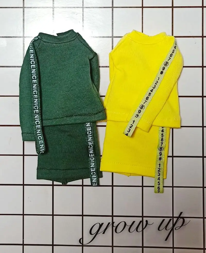 Повседневная футболка с длинными рукавами и юбка модная одежда для девочек, желтая/зеленая толстовка с капюшоном для девочек OB24 Azone 1/6 аксессуары для кукол
