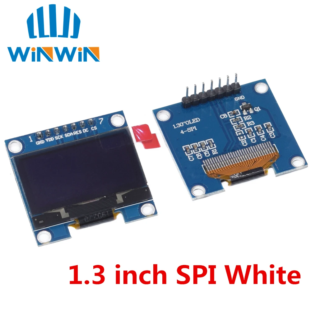 1 шт. 1,3 дюйма O светодиодный модуль белый/синий SPI/IIC IEC Коммуникационный Цвет 128X64 1,3 дюйма O светодиодный ЖК-дисплей светодиодный модуль 1," O светодиодный модуль - Цвет: 7pinSPI-White