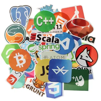 

50 Pcs/Office Stationery Notebook Sticker Internet Bitcoin Programming Language Application Logo Computer DIY Car Sticker Legal