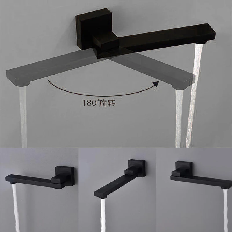 BAKALA Wash Basin Bathroom Faucet Hot And Cold Water Wall Mount Mixer Sink Tap Swivel Spout Bath With Modern Single Lever Handle Basin Faucet Bathroom Faucet