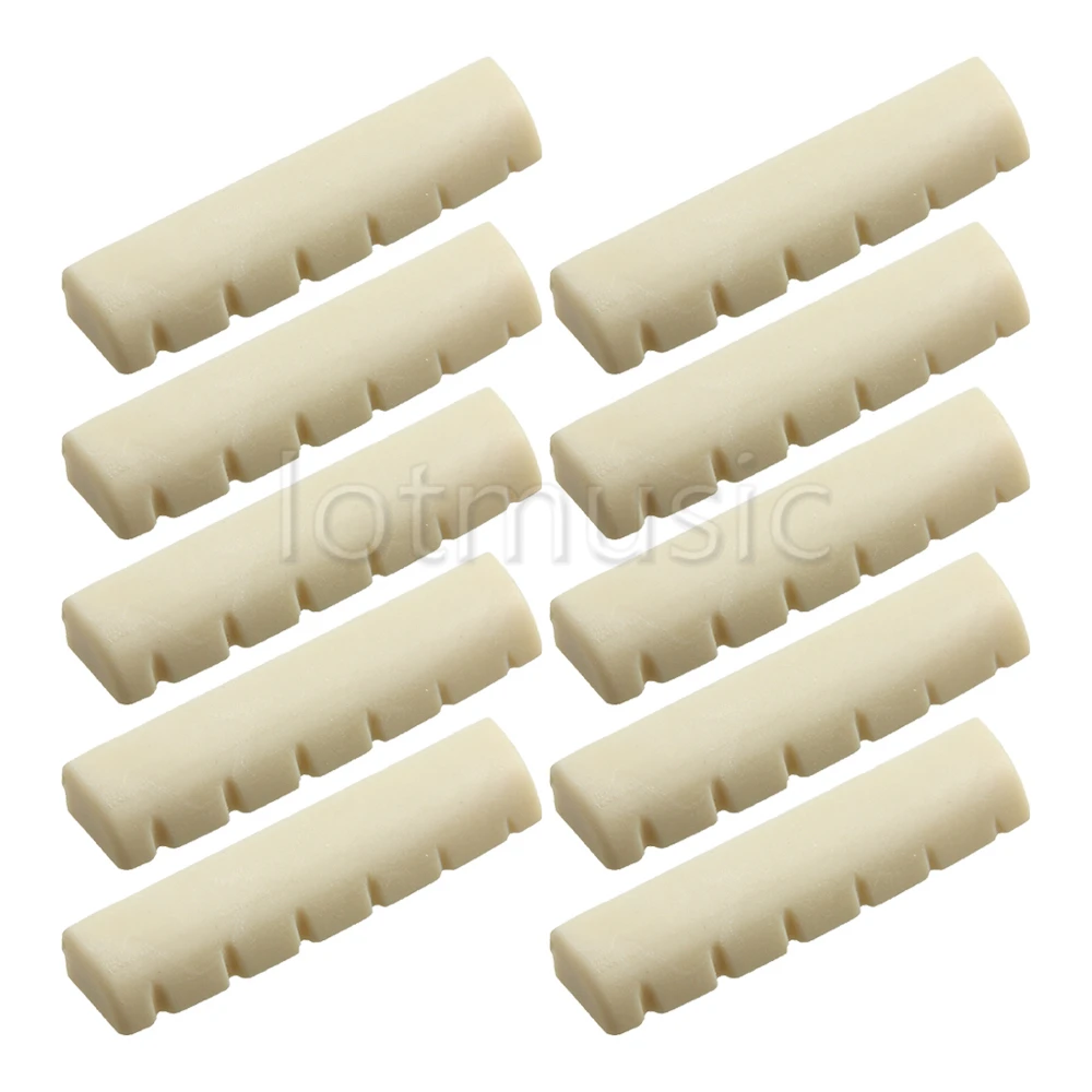 10pcs Ivory ABS Acoustic Guitar Nut 43mmx6mmx9.3mm Slotted 6 Stringin
