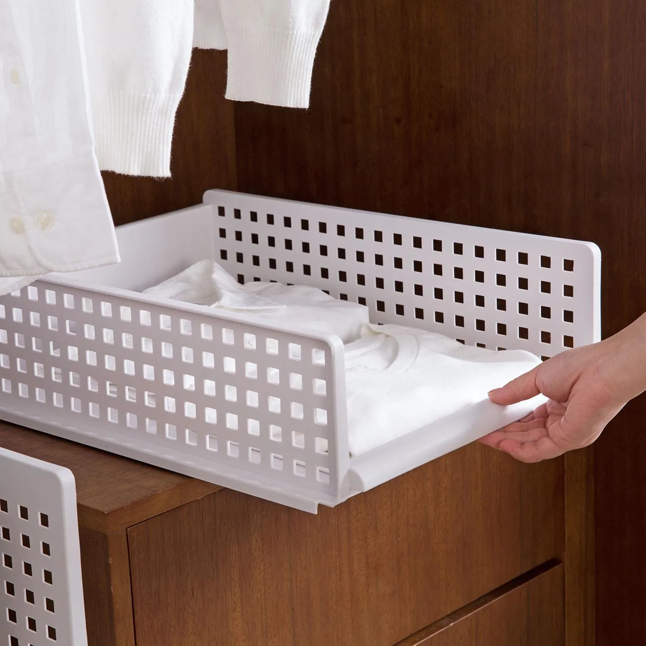 Cajones de plástico para armario, caja de almacenamiento divisora