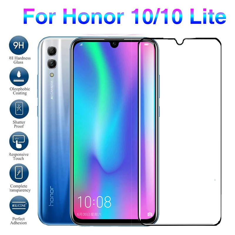 Закаленное стекло для Honor 10 Lite Защитное стекло для huawei Honor 10 светильник 9 Lite Honer 10i 20 безопасная защита экрана