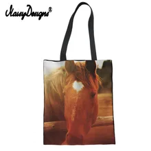 3D Lover Crazy Horse принты Женская Холщовая Сумка для покупок хлопок ничья струнная сумка для девочек женская сумка на заказ Daiy сумки Экологичные