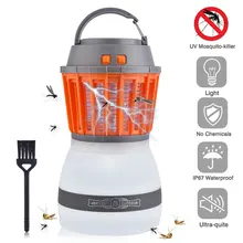 2 in 1 Portable UV LED Camping Light Solar Power Mosquito Killer Lamp Mosquito Zapper Lantern USB Charging Outdoor Garden Party