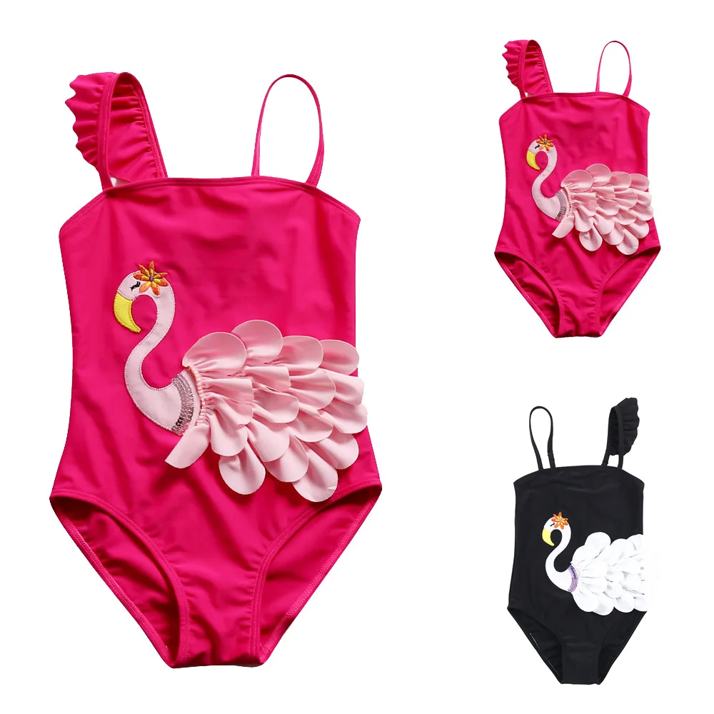 Купальная Одежда для девочек милый детский купальный костюм принцессы с лебедем, черный, розовый купальный костюм для маленьких девочек одежда для плавания для детей