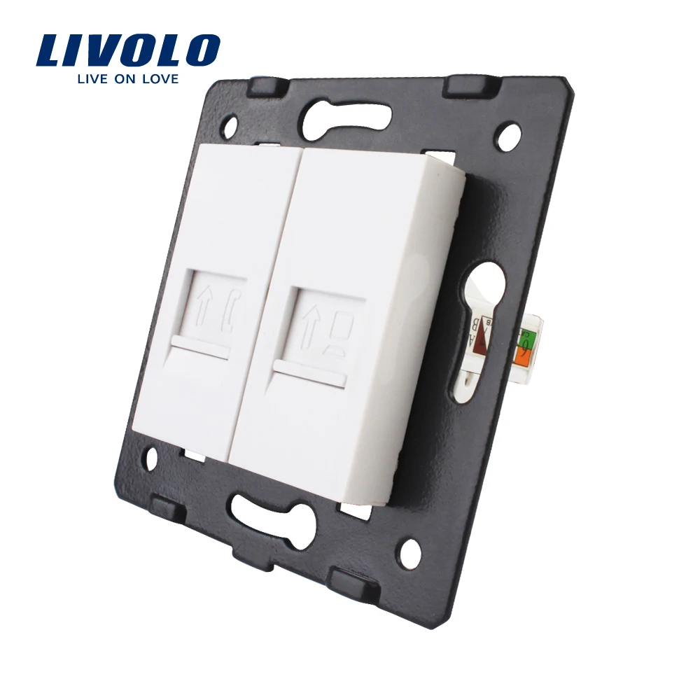 تصنيع Livolo ، مقبس الحائط التبعي ، قاعدة الهاتف والكمبيوتر المقبس/منفذ VL-C7-1TC-11