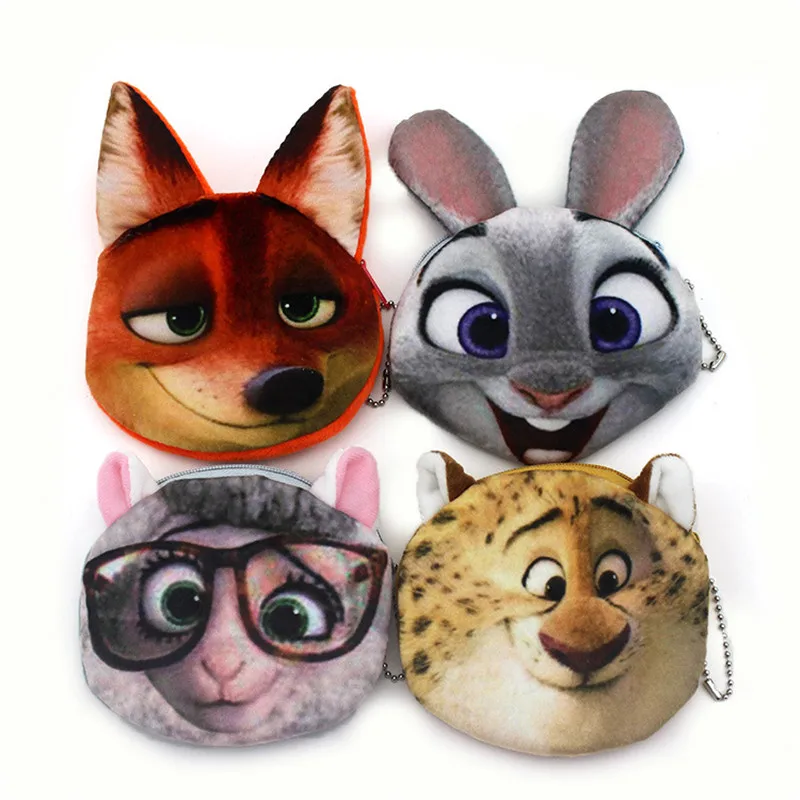 

New Cute Plush Purse Cartoon Animal Rabbit Fox Sloth Coin Bag Headset Bank Card Storage Bag Coin Key Cash Organizer Storage Bag