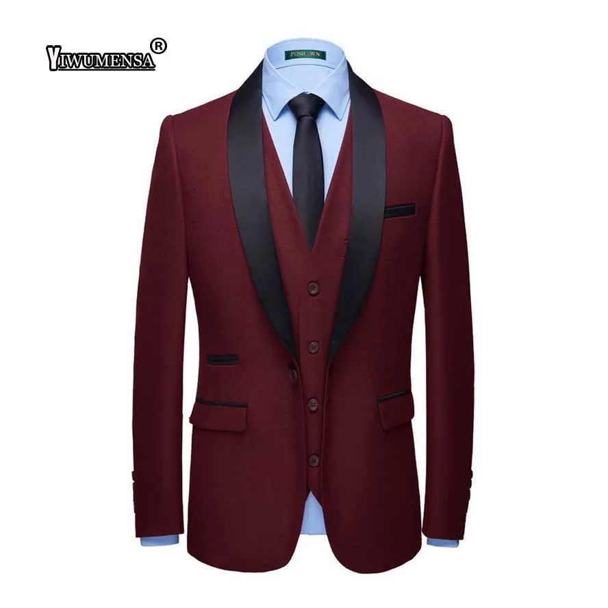 Us 7049 47 Offyiwumensa Smoking Costume Homme Mariage Tuxedo Suits Custom Made Slim Fit Wedding Suits For Men Groom Men Suits 2018 Traje Novio In