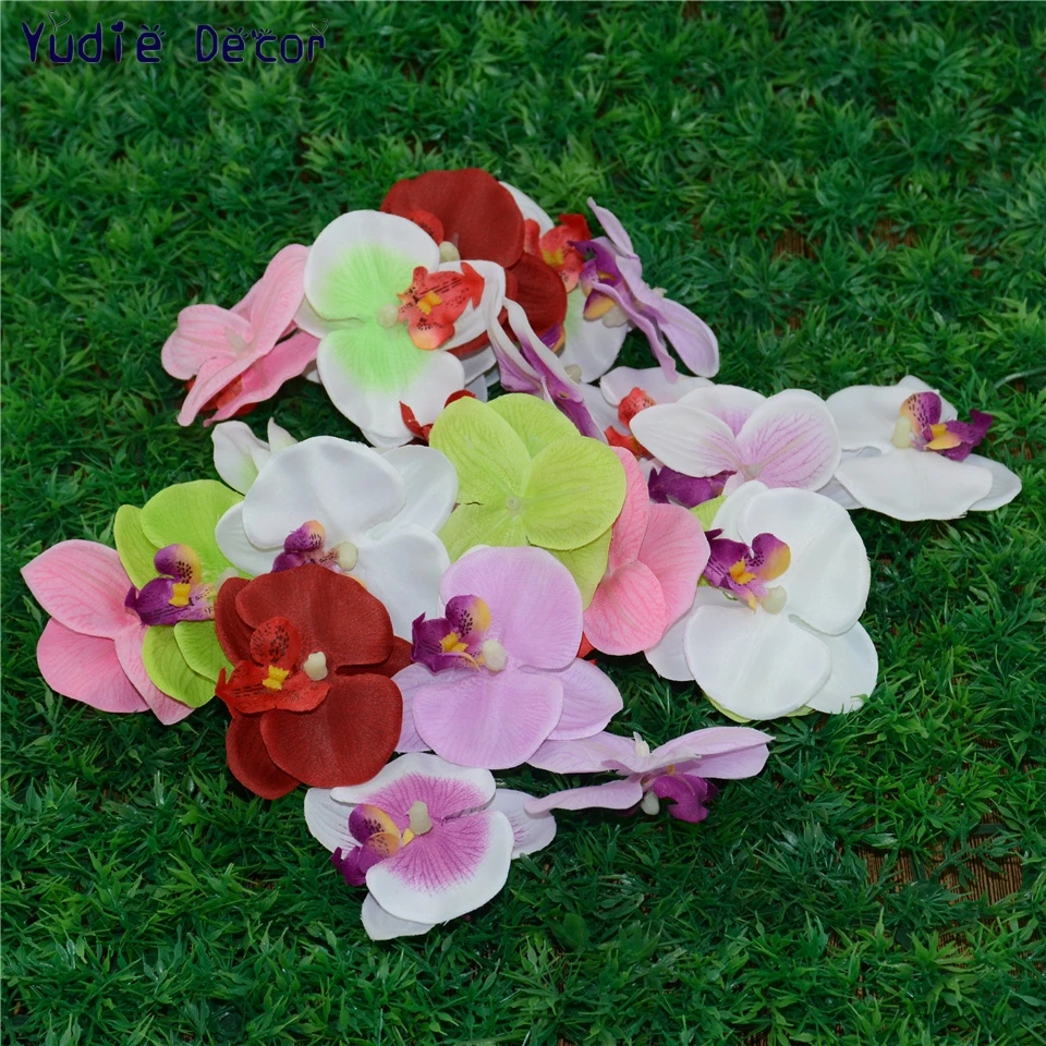 100pcs Wholesale Silk Butterfly Orchid Artificial Flower 