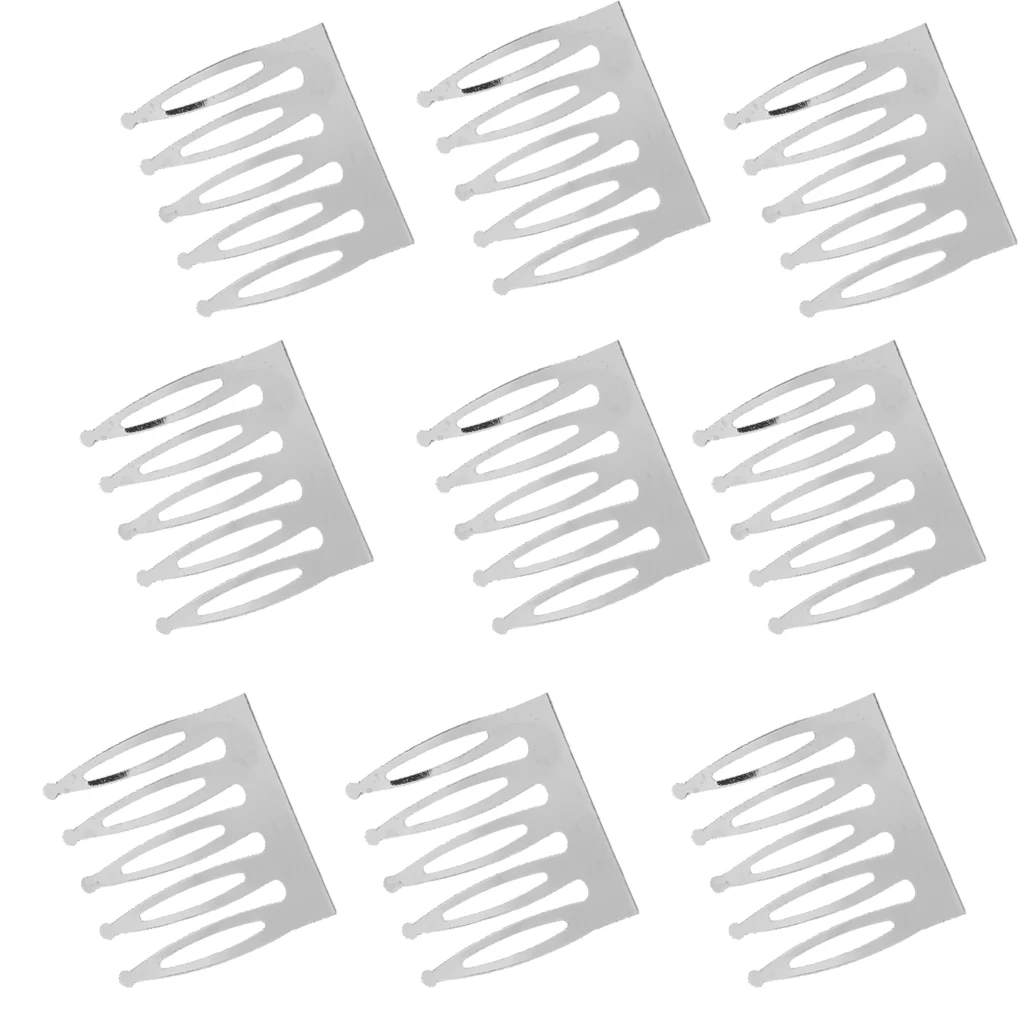 MagiDeal Mini 5 Teeth Metal Plain Smooth Hair Clips Combs for Girl Dolls DIY Accessories