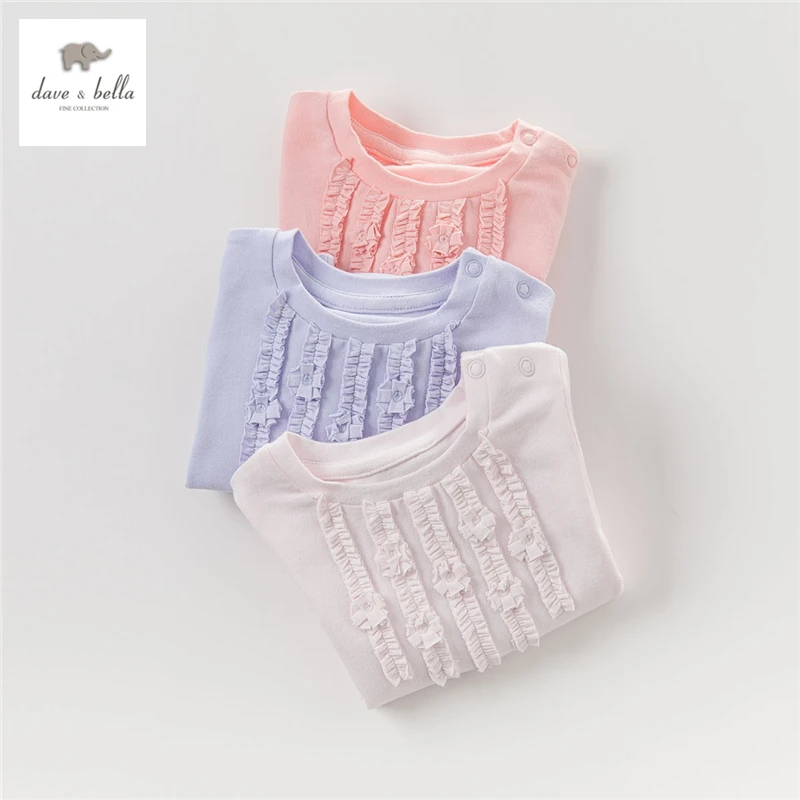 

DB4261 dave bella autumn baby girl lavender t shirt infant clothes girls cute T-shirt baby tee girl tops