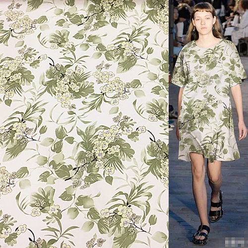 Silk spun silk fabric 100 silk fabric floral print feel like cotton