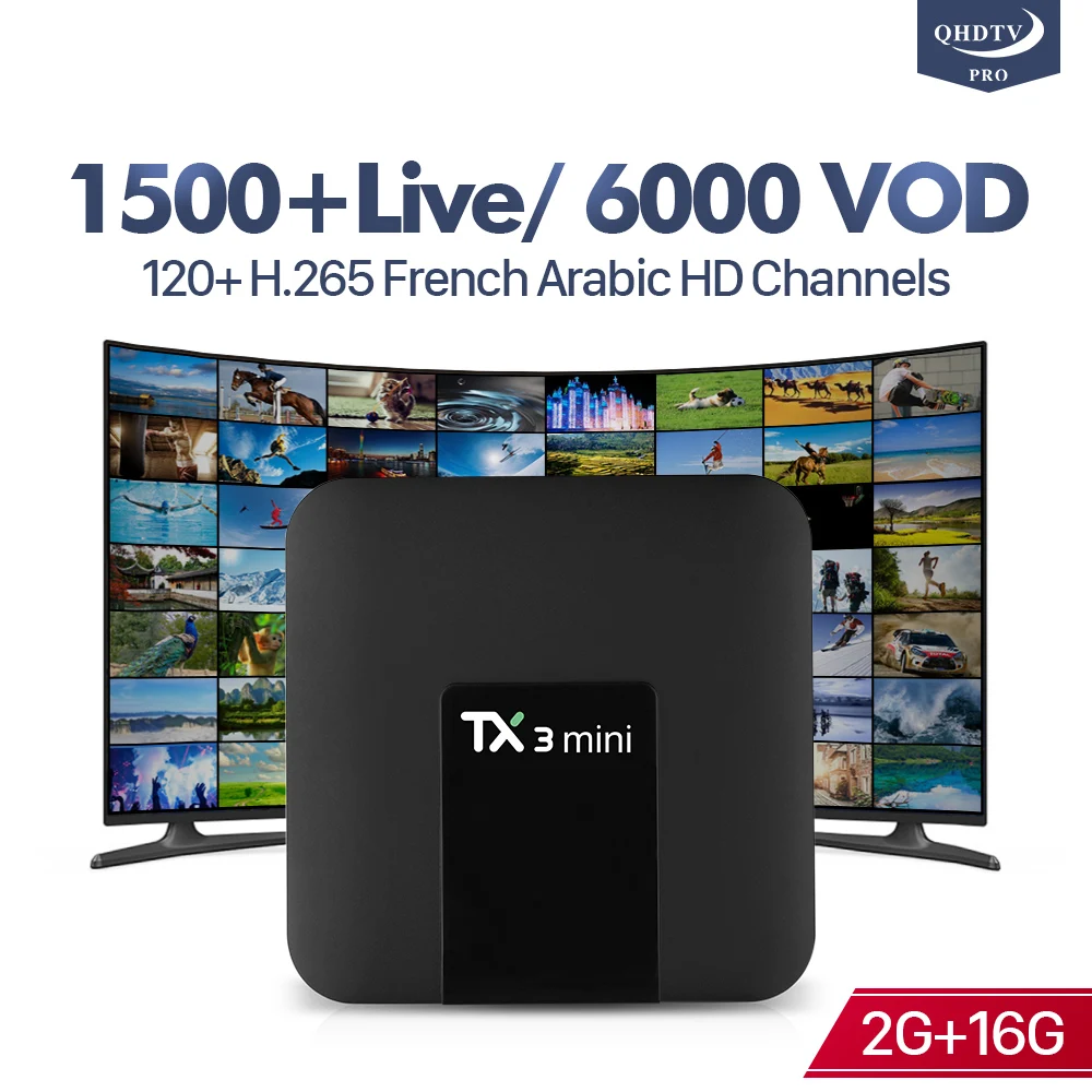 

TX3 Mini France Arabic IPTV Box Android 7.1 S905W Quad Core 2.4G WiFi 2GB+16GB 1 Year IPTV Italia Lebanon QHDTV Pro IPTV Morocco