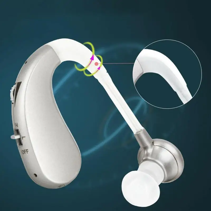 1Set Rechargeable Digital Hearing Aid Medical Silicone Sound Amplifiers Wireless Adjustable Ear Aids for Elderly Hearing Loss