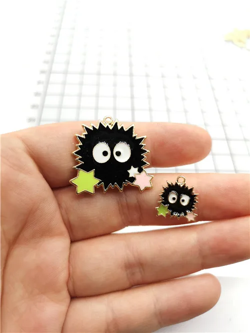 

lot 20pcs/50pcs/100pcs Cartoon My neighbor totoro anime black DIY Key chain Metal Charm Pendants Jewelry Making DIY gifts
