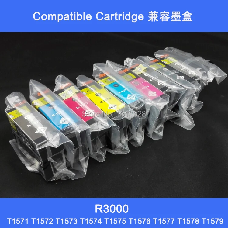 

INK WAY 27PACK Compatible Ink Cartridge T1571-T1579 T1571-9 Epson Stylus Photo R3000 Printer,full PIGMENT INK