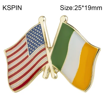 

U.S.A Ireland Friendship Flag Lapel Pins Flag Lapel Pins Country Flag Badge Flag Badge Brooch XY0288-1