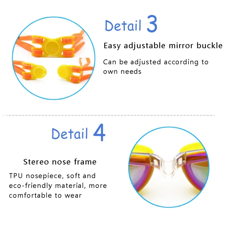 Детские водонепроницаемые очки для плавания с защитой от ультрафиолета, противотуманные линзы, силиконовая оправа, детские очки для плавания, аксессуары для бассейна ming