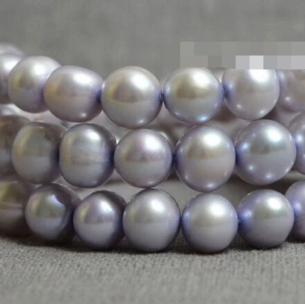 

free shippinbg 06307 Round Potato pearl Freshwater Pearls Light purple blue Loose Beads