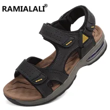 Мужские сандалии из натуральной кожи; Летняя обувь; сандалии из натуральной кожи; Мужская удобная повседневная обувь; высокое качество