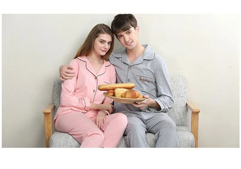Осень 2016 iTnter новый для женщин и мужчин 100% хлопок Pijama повседневное Lounge v-образные вырезы полной длины брюки пижамы Бесплатная доставка