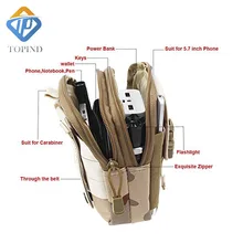 3 шт. универсальные рыболовные сумки многофункциональное покрытие для тактических действий чехол для смартфона поясная сумка TOPIND сумка гаджет карман для денег для рыбалки