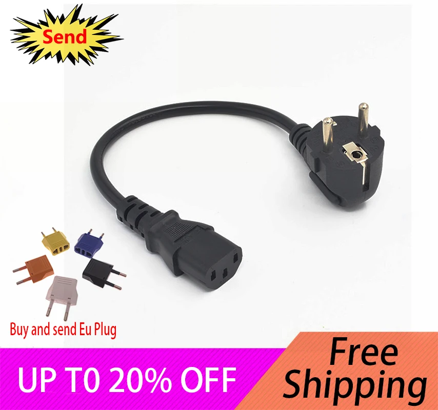 EU European Russia Germany French Power Extension Cable Cord To C13