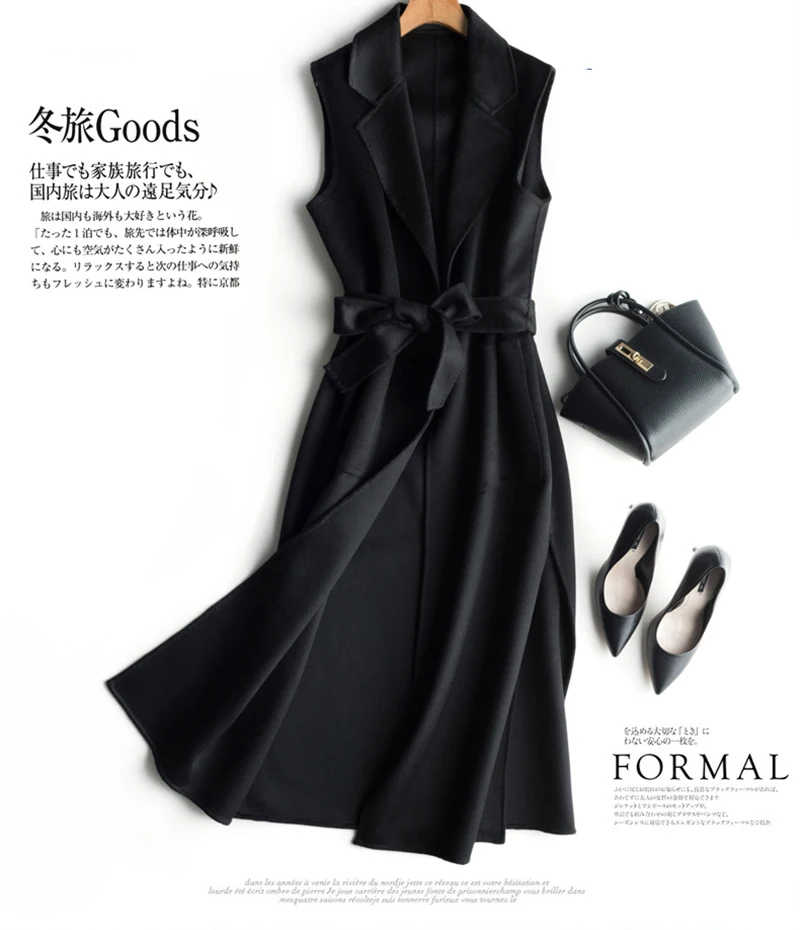 Women S Vest Wool Coat Female Long Vests With Belt Waistcoat For Women Jaqueta Feminina Autumn Winter Sleeveless Vests Fp1402 Vests Waistcoats Aliexpress