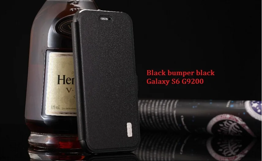 Чехол iMatch для samsung Galaxy S6, роскошный чехол из натуральной кожи с металлической рамкой на магните для samsung S6, чехол для телефона s, сумка - Цвет: black bumper black