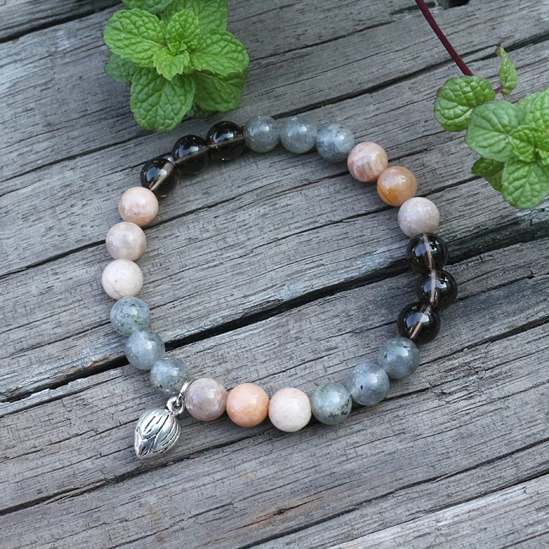 8mm Natural Stone Beads, Sunstone, Labradorite, Change, JapaMala Sets,Spiritual Jewelry,Meditation,Inspirational, 108 Mala Beads