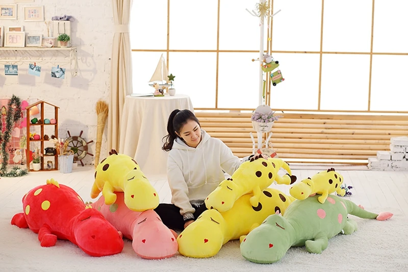Dorimytrader Kawaii Anime Dinosaur Plush Toy Pillow Large Stuffed Soft Cartoon Colorful  Dinosuars Doll for Kids Friends Gift Decoration 59inch 150cm DY50244 (17)