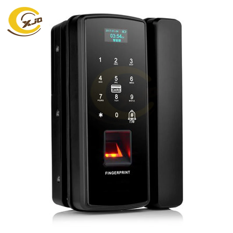 

XJQ Office Fingerprint Glass Door Lock Digital Standalone Electronic Anti-theft Intelligent Password Smart IC Card Door Lock