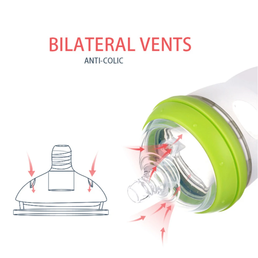 Соски для бутылочки для новорожденных, набор инструментов для безопасного силикона 2 шт./компл. анти-укус, анти-развал Функция