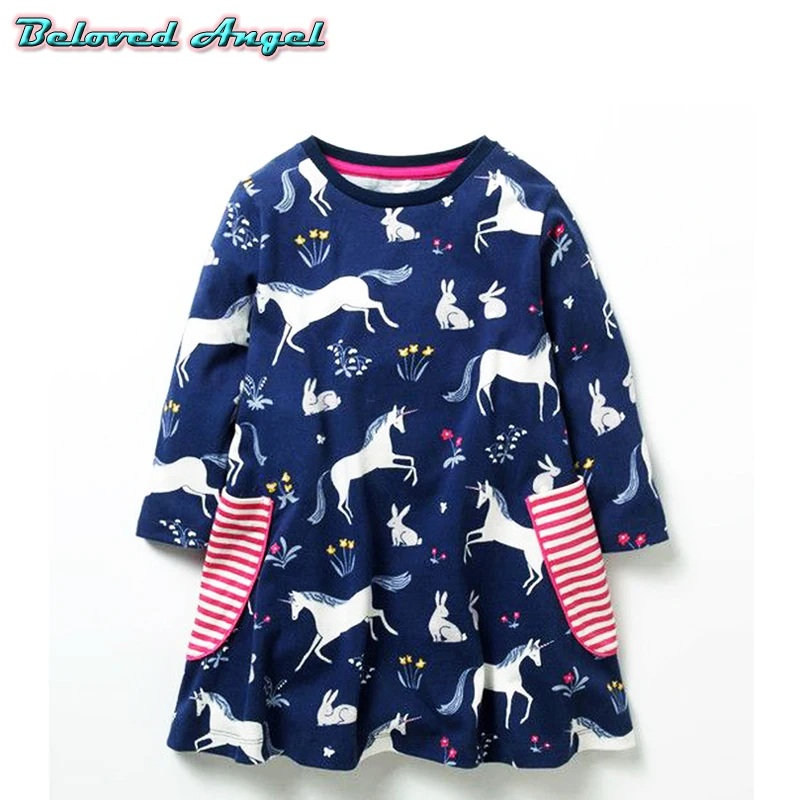 

New Girls Dress Long Sleeve Baby Girls Clothes Unicorn Party Princess Dress Christmas Costume for Kids Clothing Children Dresses