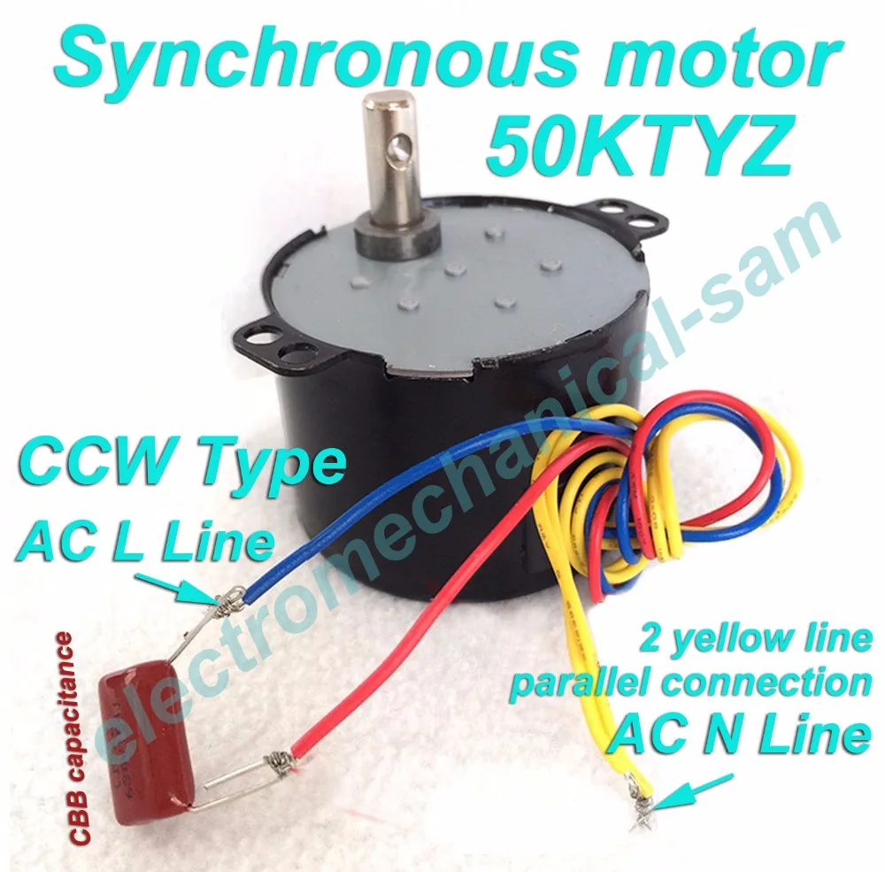 Синхронный двигатель 50KTYZ AC 110V 120V 50/60Hz 1/2.5/5/10/15/20/30/50/60/80/100/110 rmp/m CW/CCW 6W крутящий