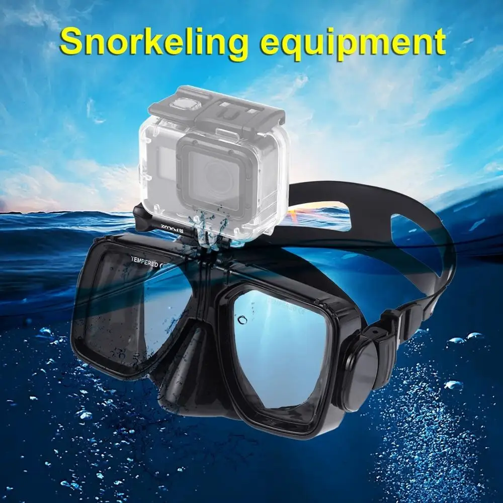 Xiaoyi and Other Action Cameras Blue Color : Blue Water Sports Diving Equipment Diving Mask Swimming Glasses with Mount for GoPro New Hero //HERO6//5//5 Session //4 Session //4//3+ //3//2 //1 Durable