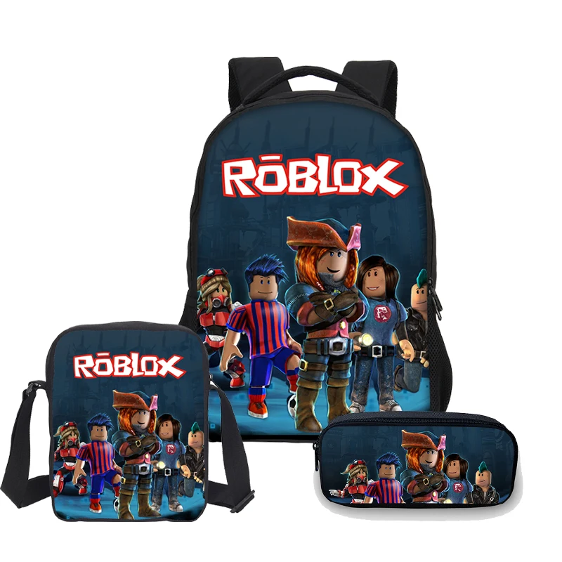 

VEEVANV Cartoon Anime Roblox Backpacks Pencil Bag 3Pcs/Set School Bag For Boys Girls Teenage Children Bagpack Cosplay Mochila