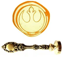 Vintage REBEL Symble in Star Wars Luxury Wax Seal Sealing Stamp Brass Peacock Metal Handle Gift Set Custom Picture Logo