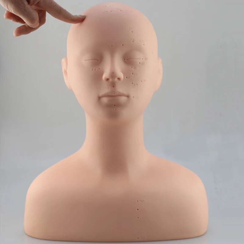 

Practice Cosmetology Massage Training Mannequin Head Manikin Doll with Shoulder Face Lip Eyelashes Extension Makeup Paint Tattoo