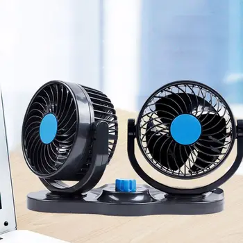 

Car Small Fan 360 Degree Rotating Car With Double Fan 12V/24v Car Van Models Powerful Electric Fan Portable Car Fan