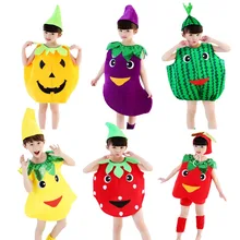 Детская одежда с фруктом для Хэллоуина; костюм унисекс; нарядное платье с клубничным арбузом для сцены